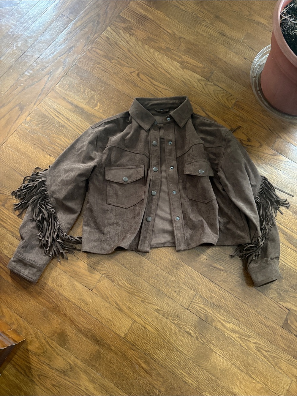 Blank NYC Brown Suede Fringe Jacket - Picture 9 of 10